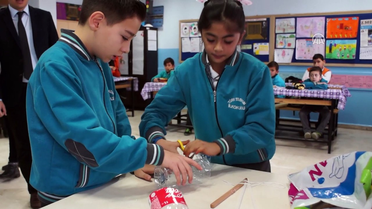 Minik elleriyle kuşlar için yuva yaptılar - ANKARA