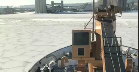 USCG Ice Cutter Breaks Ice Near Duluth