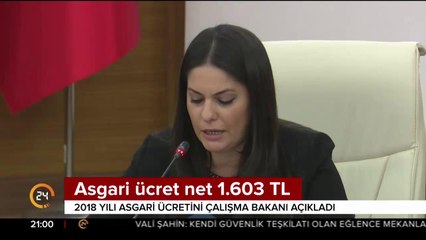 Asgari ücret net 1603 TL