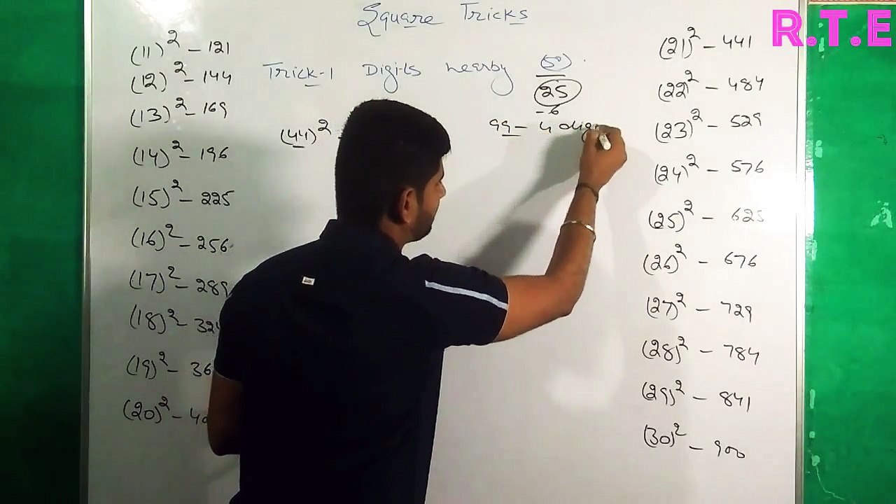 Mathematics coching classes best square tricks