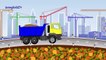Vehicles for kids. Excavator. Dump and Crane Trucks. Wheel Loader. Cartoon for children.-