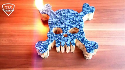 Burning Skull Amazing Fire Domino - The Most Satisfying Video In The World