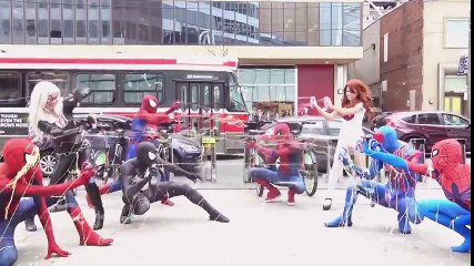 Download Video: SPIDER-MAN  Web Slinging in Real Life - EPIC FLASH MOB - TheSeanWardShow | Superheroes | Spiderman | Superman | Frozen Elsa | Joker