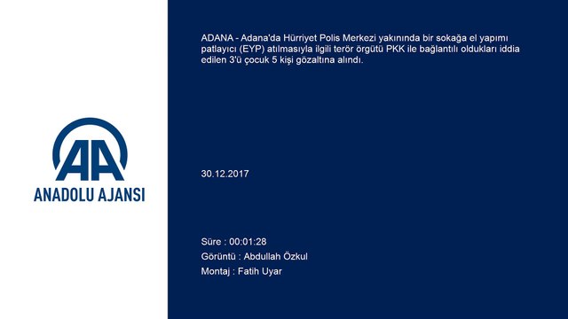 Adana'da polis merkezi yakınındaki patlama