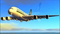 Singapore Airlines Airbus A380 Singapore Landing [FSX HD]