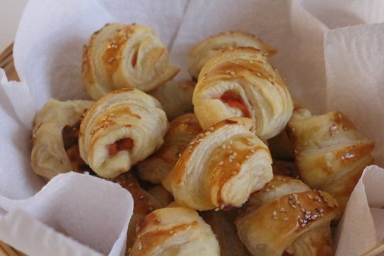 Croissants au saumon et fromage de chève