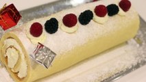 Bûche à la framboise et aux pistaches