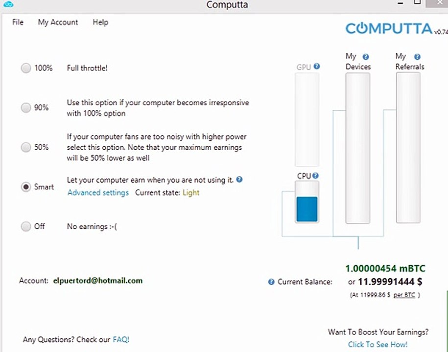 Computta Gana  Bitcoin en las nube