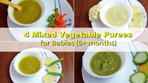 4 Vegetable Puree for baby (6 - 7 months ) (Hindi): Baby Food Recipes