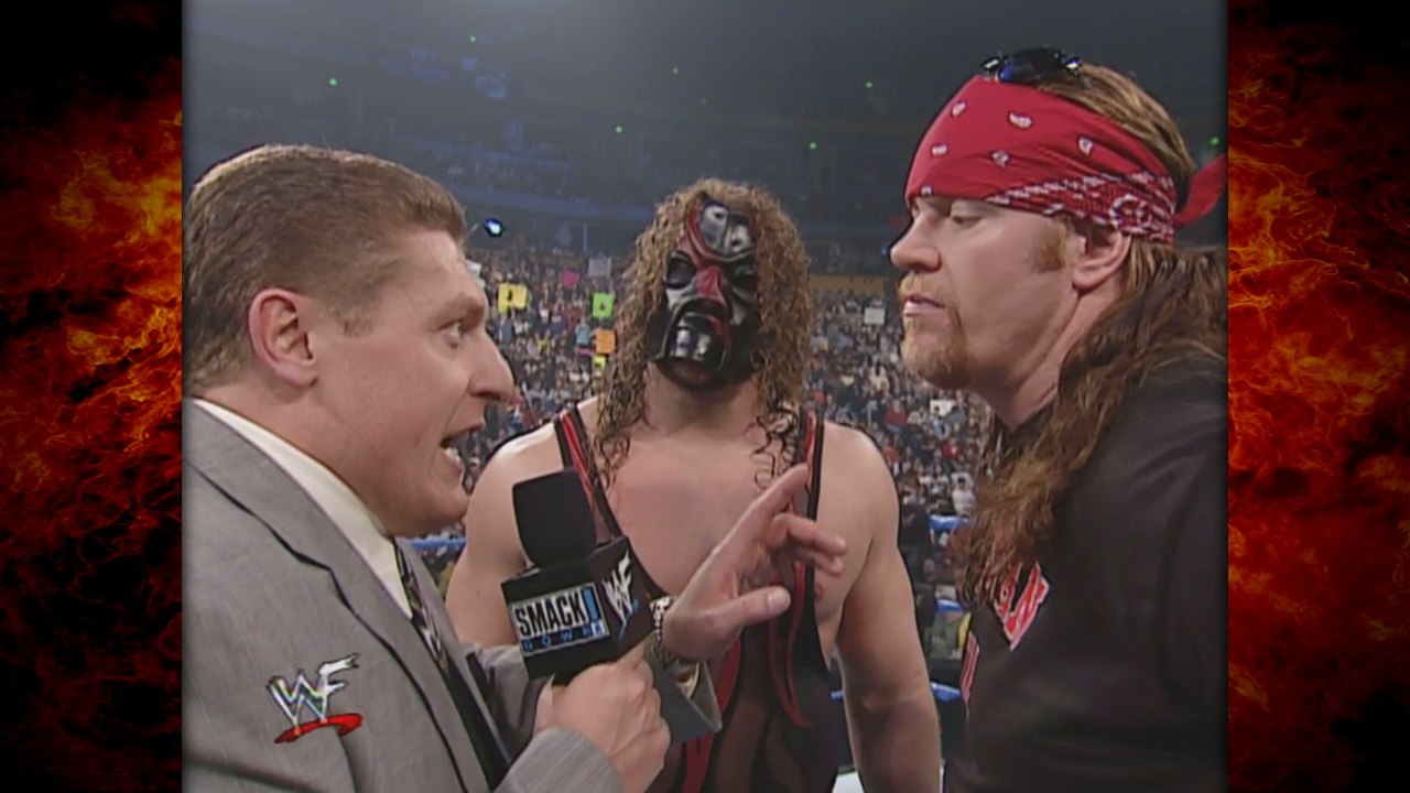 Commissioner Regal Calls Out The Undertaker & Kane (Kane vs Rhyno Hardcore Title Match)! 4/19/01