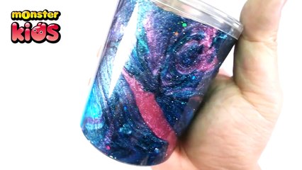 DIY Fantastic Galaxy Slime ! Sparkle Glitter Slime Recipes~ MonsterKids
