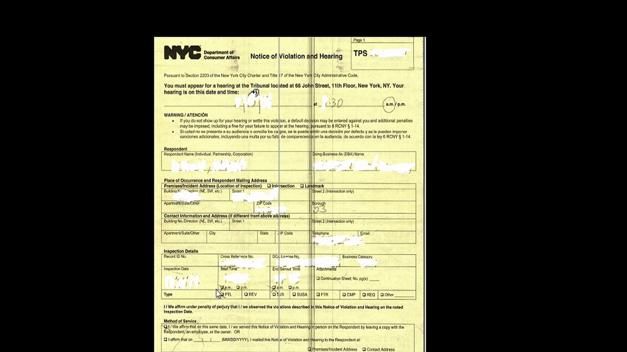 Dca violation and hearing