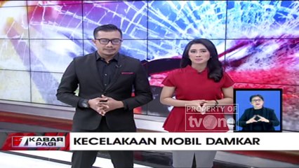 Hindari Tabrakan, Mobil Pemadam Kebakaran Nyaris Jatuh dari Jembatan