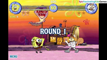 Sandy Cheeks VS SpongeBob SquarePants In A SpongeBob SquarePants Reef Rumble Match / Battle / Fight