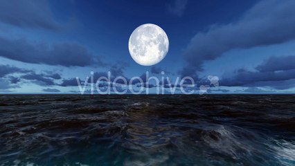 Night Sea With Moon by Elallamy - Hive