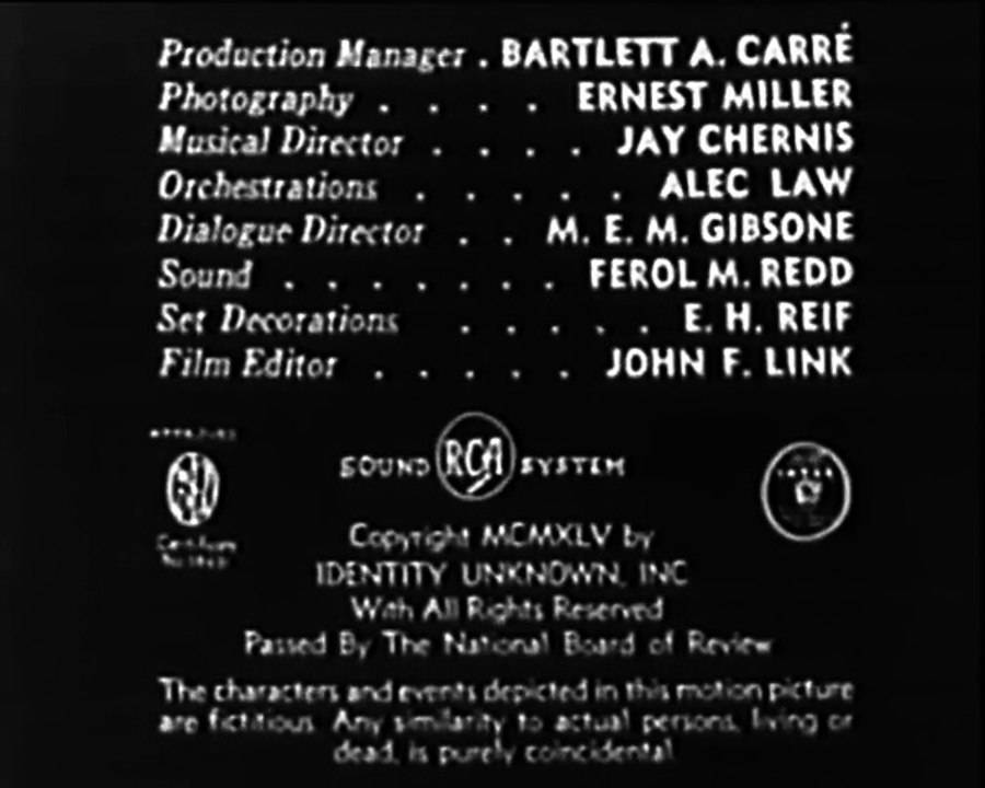 Identity Unknown (1945) WWII-MYSTERY part 1/2