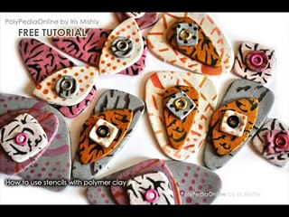 PolyPediaOnline FREE Tutorial - How to create quick polymer clay silk screen patterns with stencils