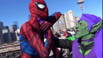 SPIDER-MAN vs GREEN GOBLIN on the Brooklyn Bridge! | Superheroes | Spiderman | Superman | Frozen Elsa | Joker