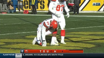 Duke Johnson honors Shazier after TD as LB looks on from box
