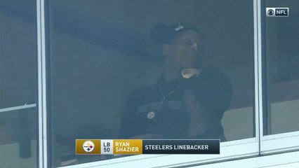 Ryan Shazier watches Browns-Steelers game from the box