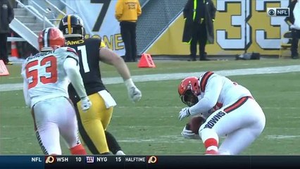 Myles Garrett strip-sacks Landry Jones and Browns recover