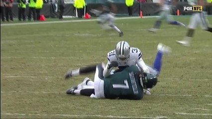 Sudfeld's spin move doesn't work, Brown brings him down for a sack
