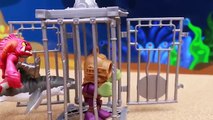 Teenage Mutant Ninja Turtles Giant Shark Attack in Scuba Diving Cage Donnie Saves Mikey Not Fishfac