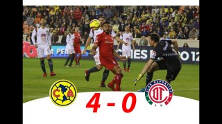 Club America 4 - 0 Toluca - Full Highlights & Goals 31_12_2017