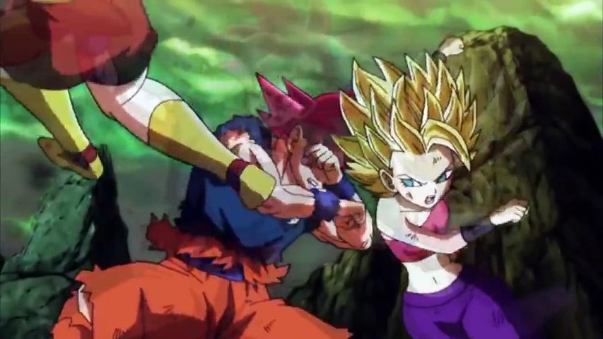 Goku Turns Super Saiyan God Against Caulifla and Kale - Dragon Ball Super Episode 114 English Sub