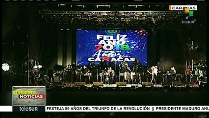Venezolanos celebran el Año Nuevo en la Plaza Bolívar