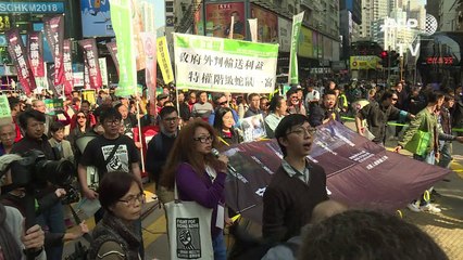 Anti-Beijing protesters march in Hong Kong