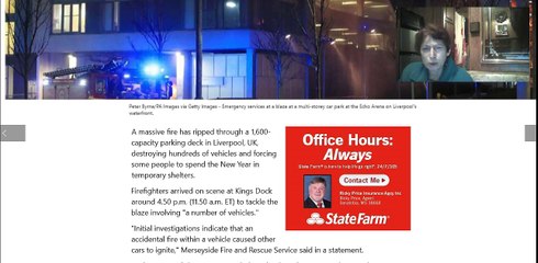 LIVEPOOL CAR PARK FIRE DESTROYS HUNDRES OF VECHICLES