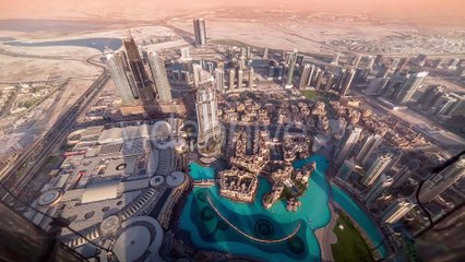 Dubai Motion of Burj Khalifa Overlooking the Surroundings by Timelapse4K