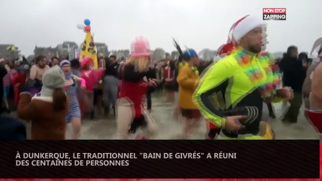 Dunkerque : le bain des givrés 2018 réunit près de 500 personnes (vidéo)