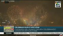 Con fuegos artificiales el mundo festeja la llegada del 2018