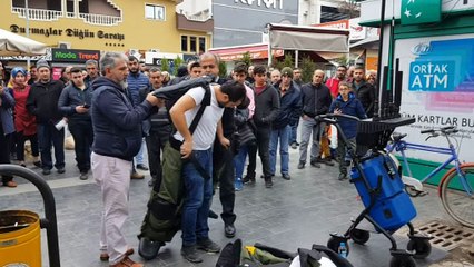 Parkta unutulan çanta fünye ile patlatıldı