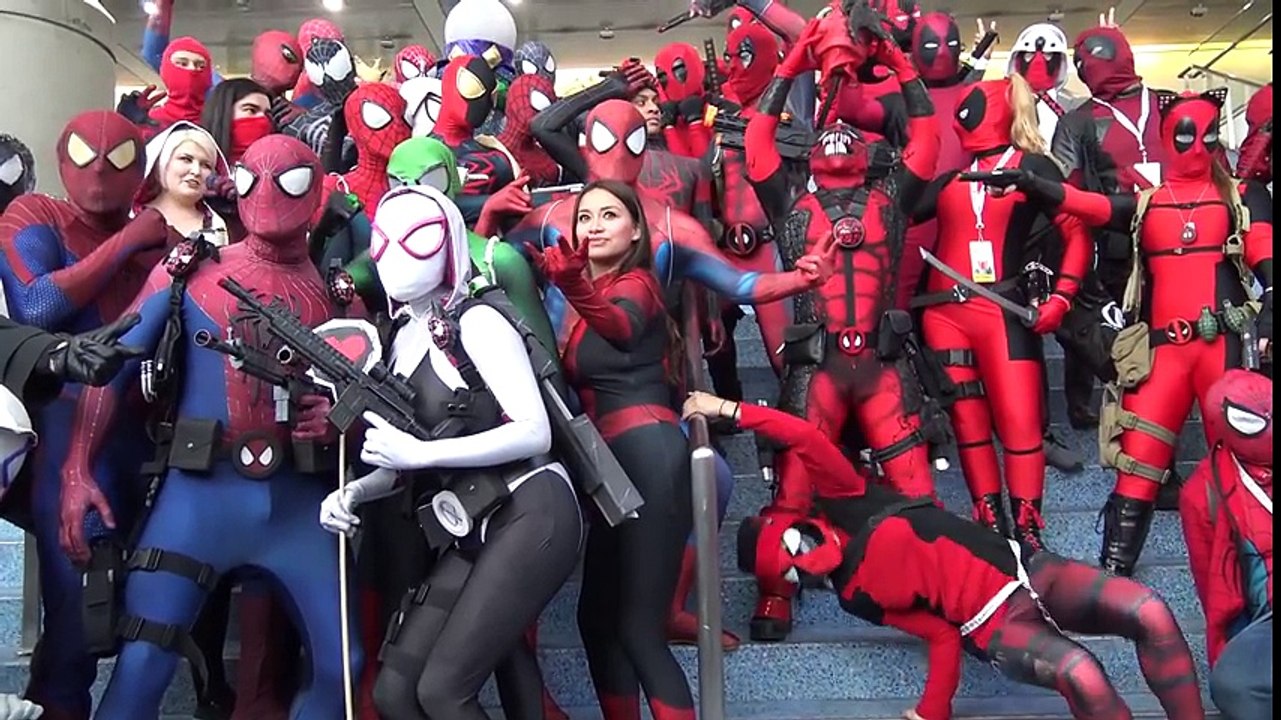 Spider-Man  SPIDER-VERSE at Stan Lee's COMIKAZE 2015 | Superheroes | Spiderman | Superman | Frozen Elsa | Joker