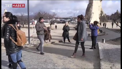 Yeni yılda Kapadokya'da turist yoğunluğu