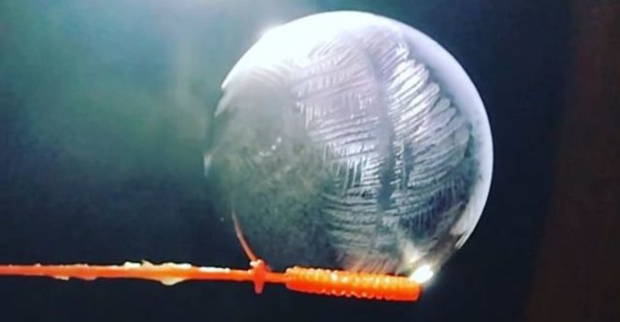 Sub-Zero Wind Chills Freeze Bubble to its Wand at Gull Lake