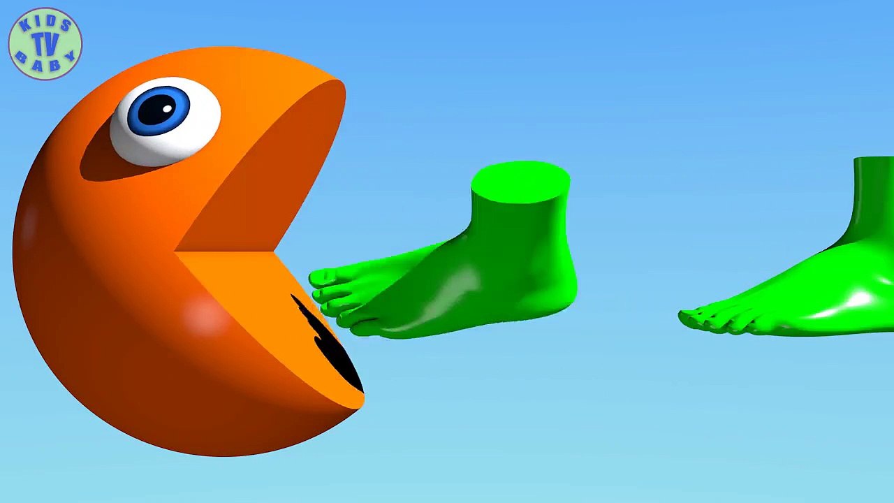 Learn Colors With 3D Foot And Pacman For Kids, Toddlers, Children, Babies-AJQ7T3IK