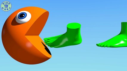 Learn Colors With 3D Foot And Pacman For Kids, Toddlers, Children, Babies-
