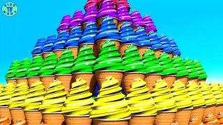 Learning Colors With 3D Ice Cream Pyramid For Kids Toddlers Babies-1