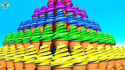 Learning Colors With 3D Ice Cream Pyramid For Kids Toddlers Bab