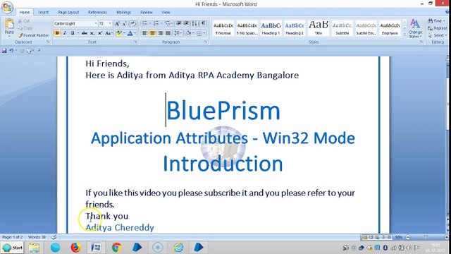 BluePrism-Application Attributes-Win32 Mode - BPAAW321001- Introduction-Aditya RPA Academy