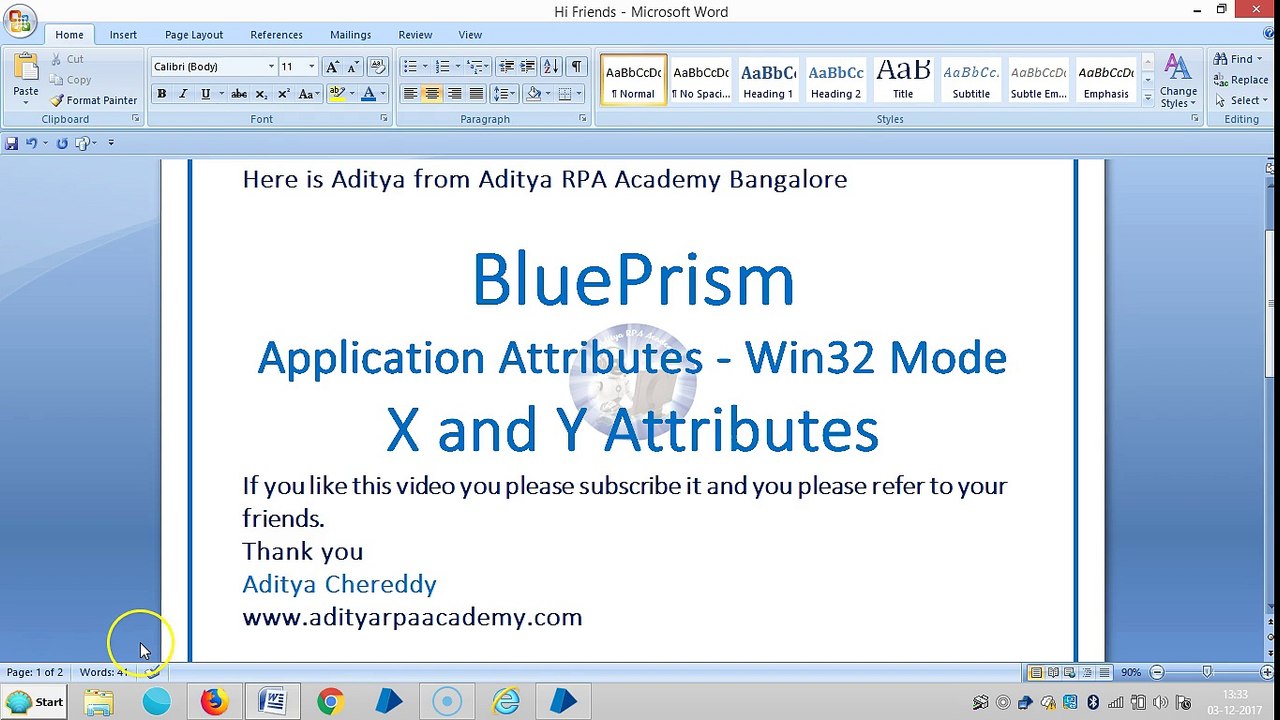 BluePrism-Application Attributes-Win32 Mode-BPAAW321005- X and Y -Aditya RPA Academy