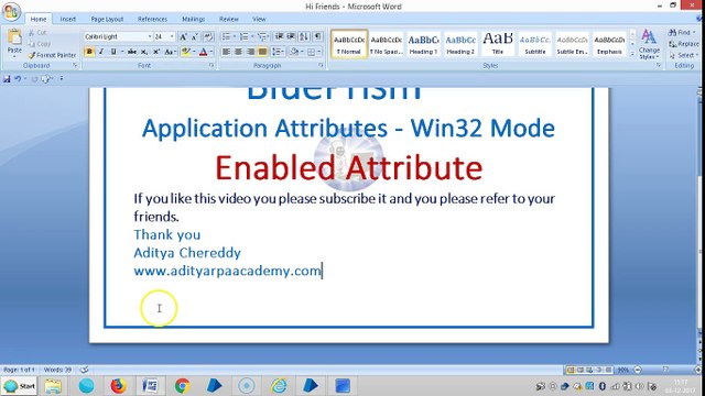 BluePrism-Application Attributes-Win32 Mode-BPAAW321007 - Enabled - Aditya RPA Academy