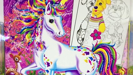 Color Your Own Unicorn Lisa Frank Color Book Unboxing Barbie Dolls DohVinci PlayDoh