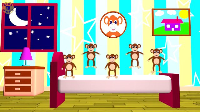 FIVE LITTLE MONKEYS - Jumping On The Bed - Nursery Rhymes, Crazy Monkeys, Song For Kids&Toddler