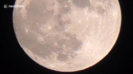 New Year Supermoon lights up the sky over St Ives, Cornwall