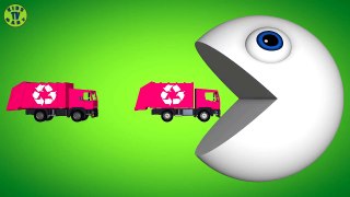 Learn Colors With Pacman For Kids - Garbage Trucks - Funny Video For Kids-fxEOlDXbs5U